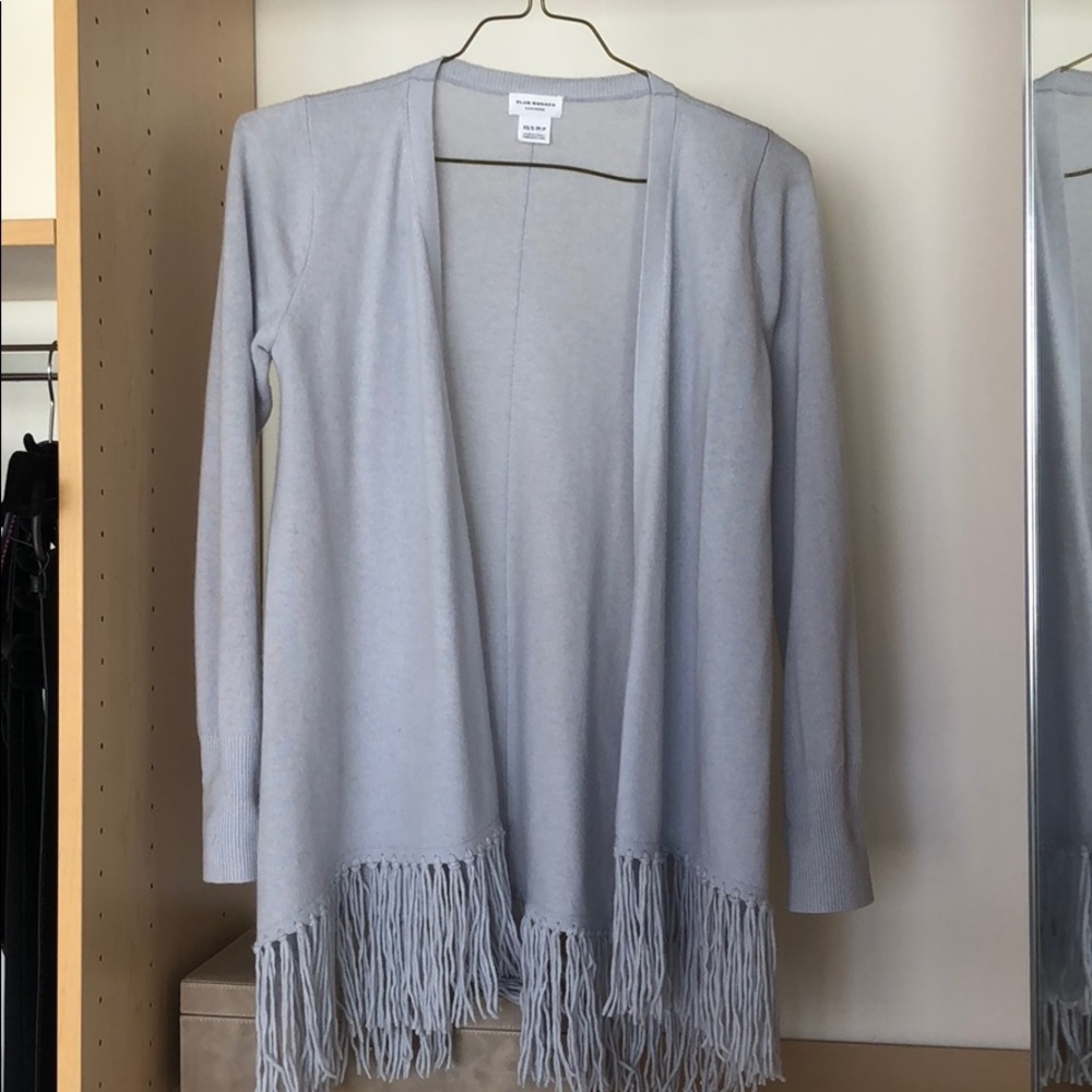 Club Monaco Cashmere fringe sweater